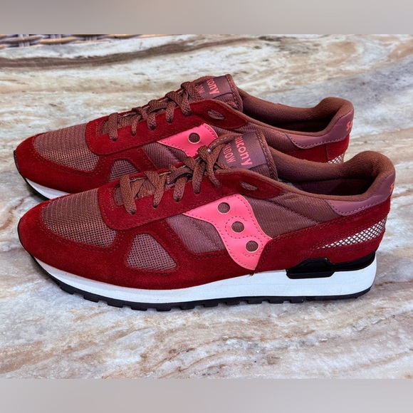 Saucony Women's Burgundy and Pink Retro Sneakers - Picture 2 of 9